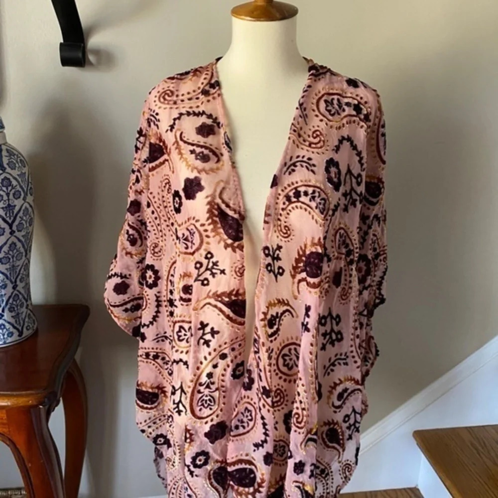 Japna Velvet Burnout Kimono Small - Picture 1 of 9